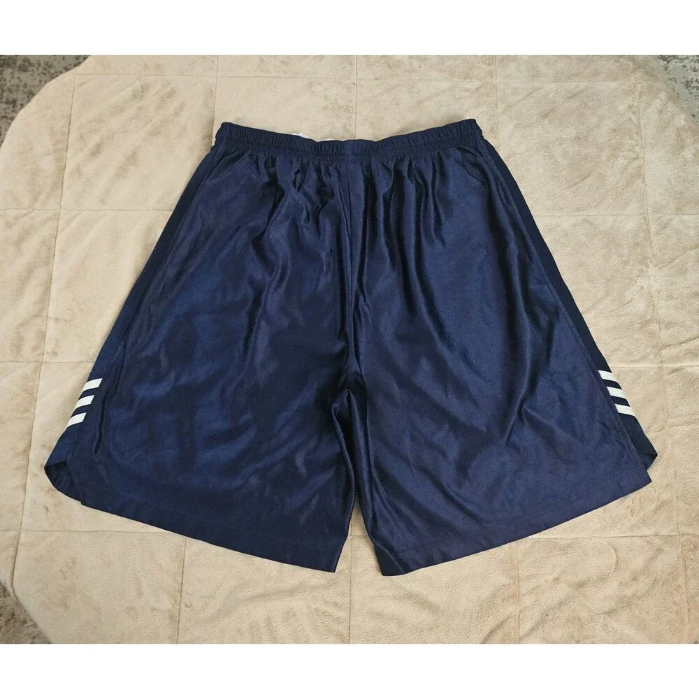 Vintage 2002 Adidas Dazzle Basketball Shorts Men's L Navy 3 Stripes Y2K Shiny